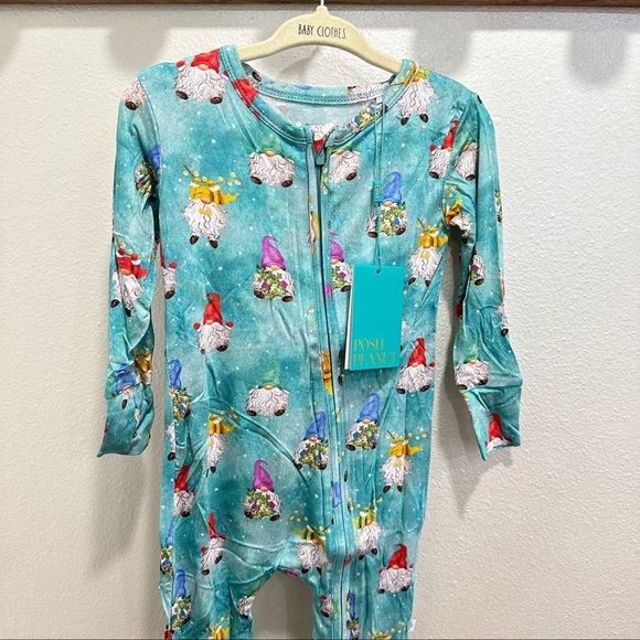 POSH PEANUT GNOMEY GNOMES CHRISTMAS XMAS HOLIDAY FOOTIE ONESIE 18-24M GNOME - Picture 2 of 5